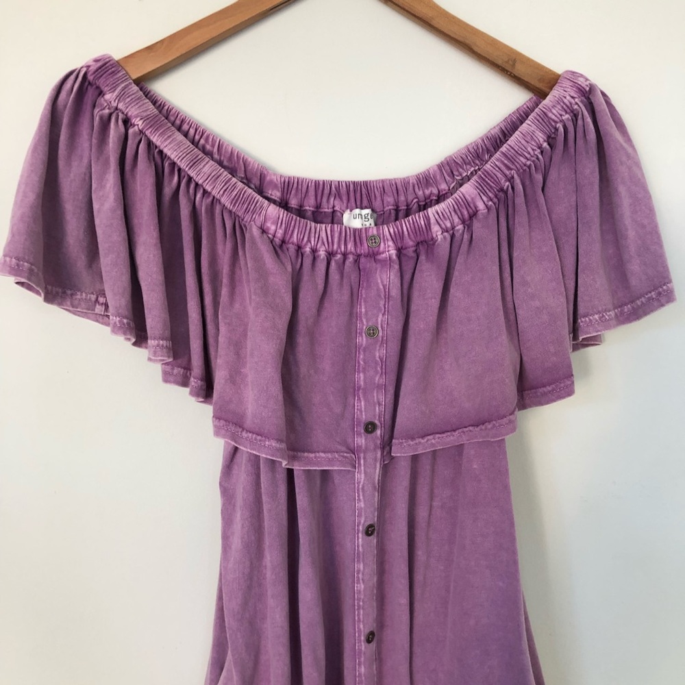 Umgee Mineral Wash Off Shoulder Dress - Picture 5 of 7